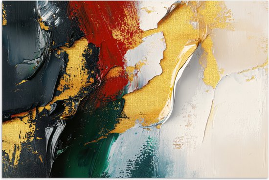 Poster 120x80 cm - Modern - Kerst - Abstract - Goud - Posters - Kamer decoratie - Wanddecoratie woonkamer - Kerstdecoratie voor binnen - Kerstversiering - Kerstmis versiering in huis - Kerstaccessoires