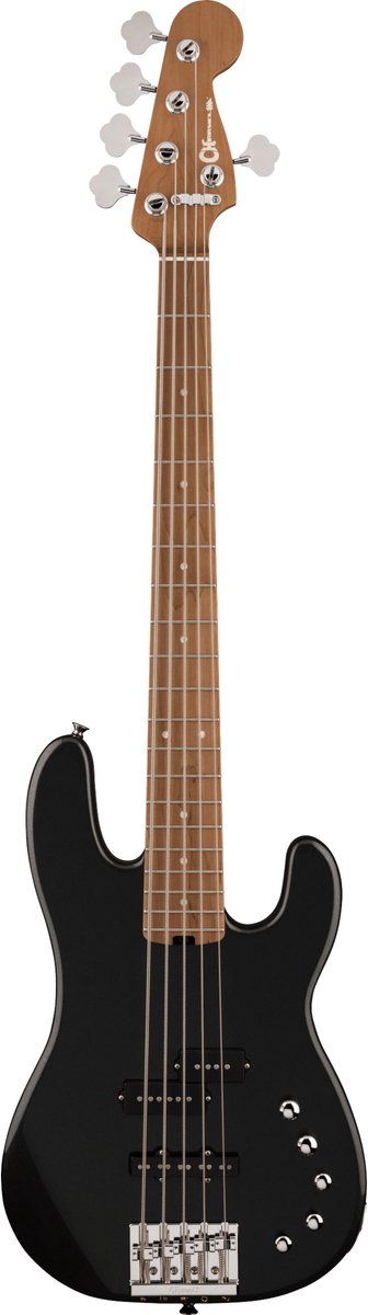 Charvel Pro-Mod San Dimas Bass PJ V CM Metallic Black - Elektrische basgitaar