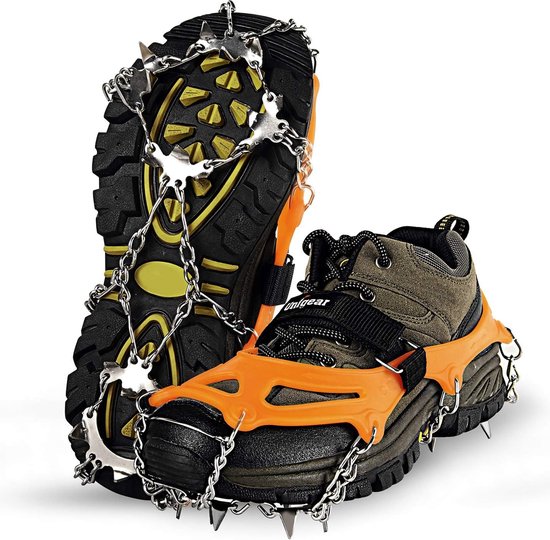Crampons Antidérapants Randonnée - 10 Pointes Acier, Caoutchouc Élastique, Unisexe, 15 Pointes De Rechange