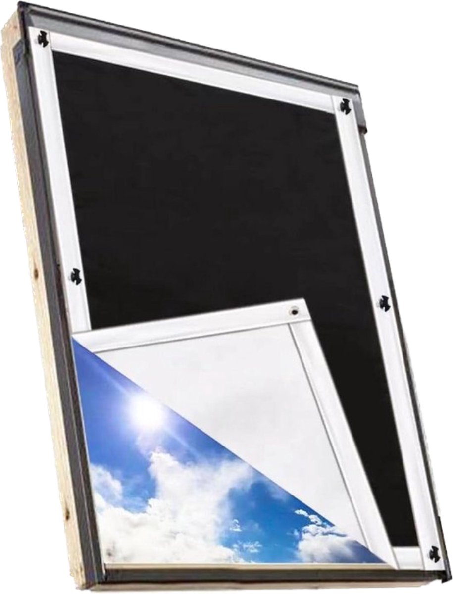 Zonwering dakraam rolgordijn verduisteringsstof rolluik verduistering hittebescherming montagevrij hittewerend rolgordijn - Velux- en Roto-ramen - 37 x 58 cm verduisteringsgordijn zuignappen