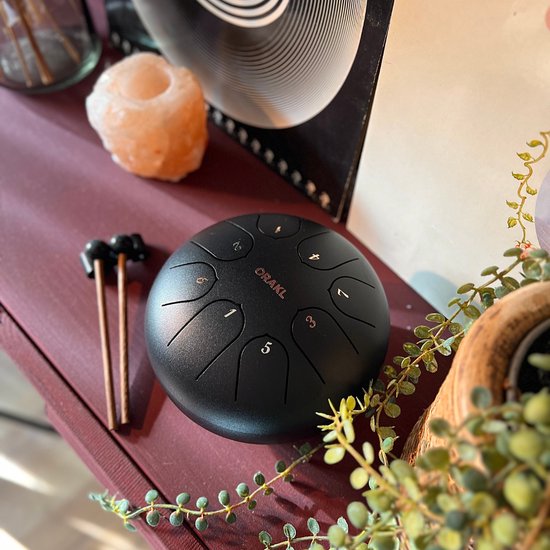 Orakl ® - Tongue Drum Echo Kosmisch Zwart - Inclusief lesboek - Handpan ø 16 cm - Tongue Drum - Handpan Drum - Steel Tongue Drum - Klankschaal - Geluidstherapie van Orakl — afbeelding 2