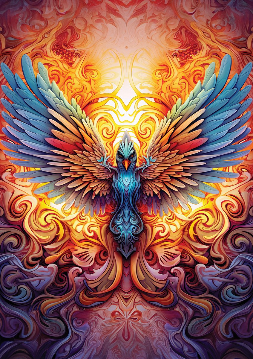 Art Puzzle puzzel Colorful Phoenix - 1000 stukjes kleurrijk.
