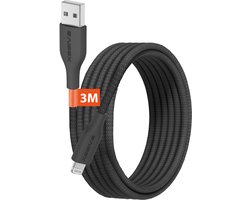 Lange USB Oplaadkabel 3 Meter - Geschikt voor Apple CarPlay en iPhone 14, 13, 12, 11, X met Lightning Oplader Kabel - Origineel Xssive Kabels