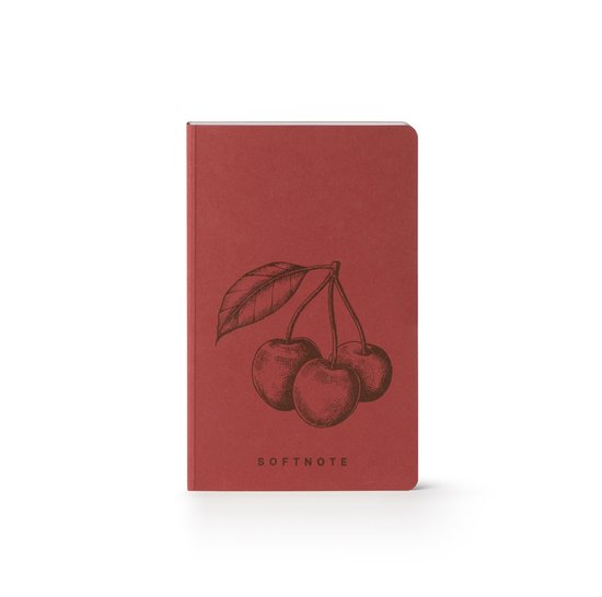 SOFTNOTE notitieboek - 13x21cm - blanco 100gr. - CIRCULAIR PRODUCT - 100% Made in Italy - Cherry