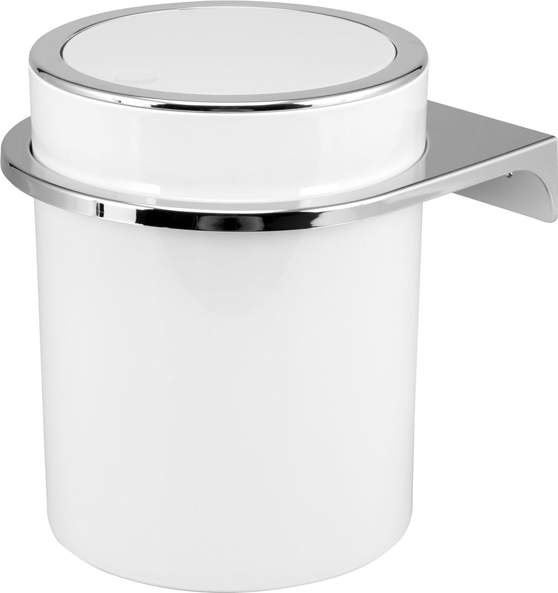 Goedkoopste Cosmetica-emmer Savona incl. wandhouder // met kanteldeksel // badkamer emmer, kunststof, 5,5 liter (wit