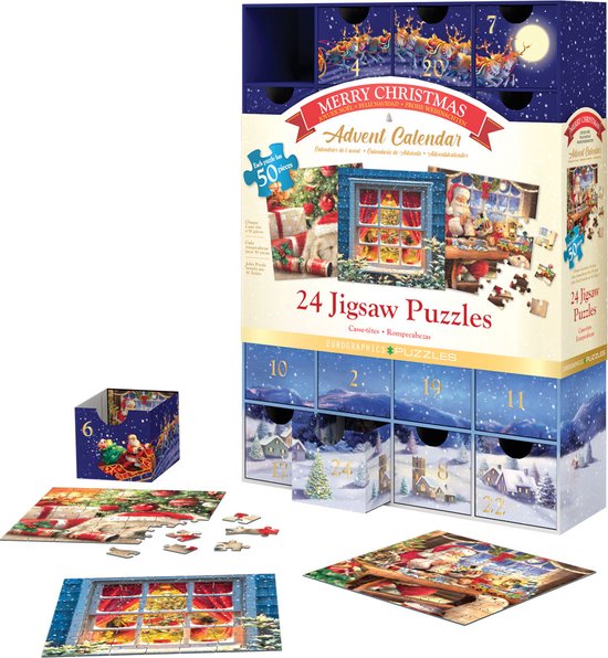 Eurographics - Adventskalender Klassieke Kerst [Advent Calendar, Classic Christmas] - Simon Treadwell - 24×50 stukjes 12,5×12,5cm (b×h) - Adventskalender