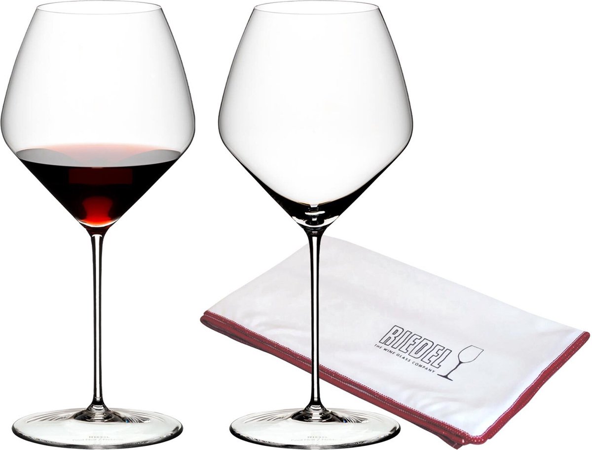 Pinot Noir / Nebbiolo Gläser + Poliertuch Veloce 763 ml Set van 2
