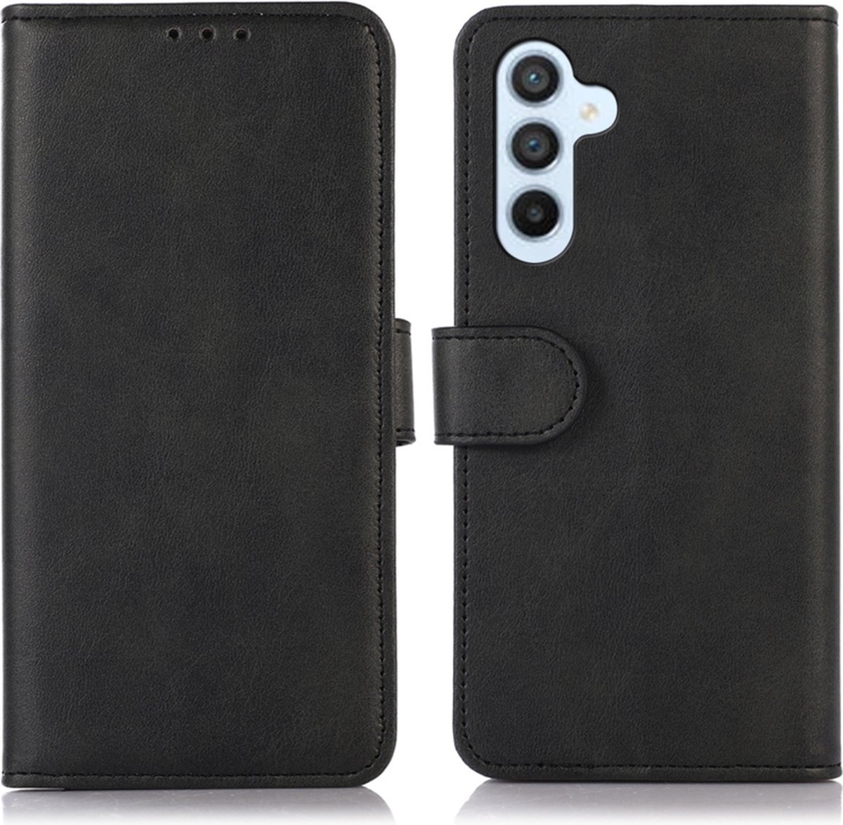 Luxe Boek-Etui Hoes geschikt voor Samsung Galaxy A16 A17 A26 Zwart