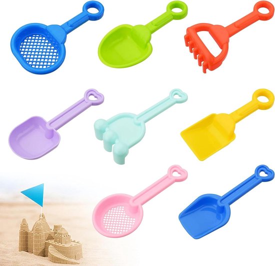 8PCS Kleurrijke Strand Schep voor Kinderen - Tuin Zand en Sneeuw ...