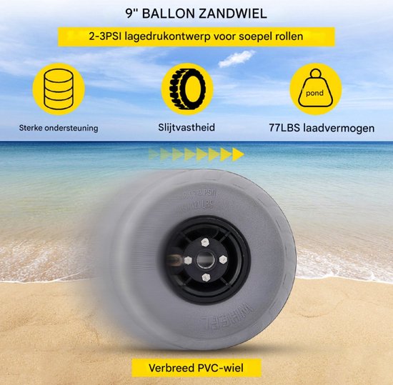 Happyment strandballonwielen - Kruiwagenwiel - Transport van Merkloos	 — afbeelding 4