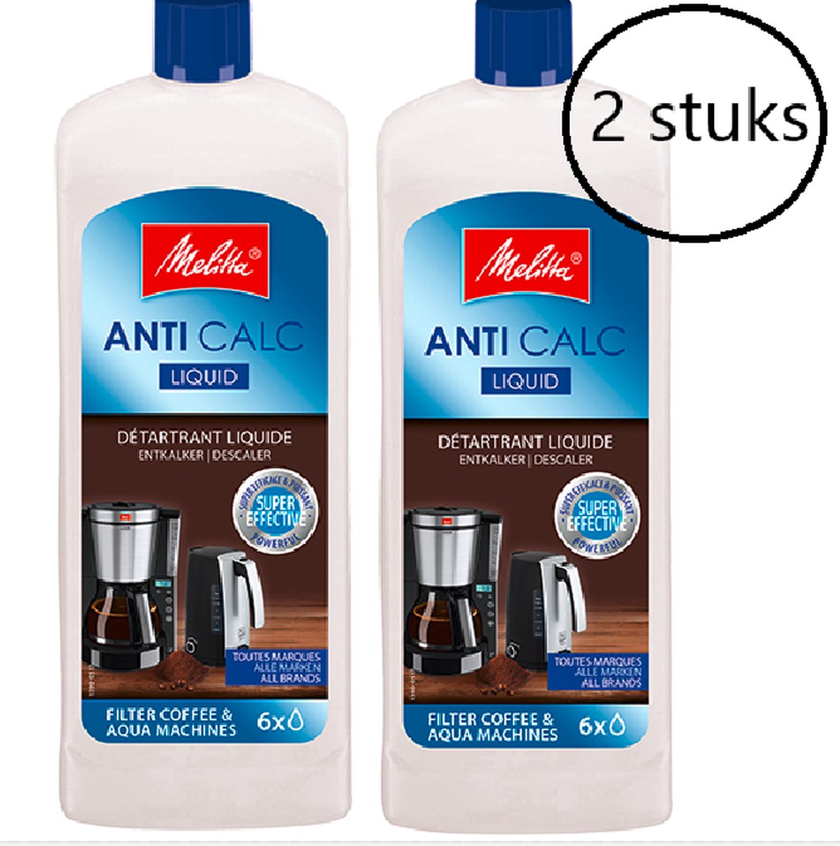 2x Melitta 6545468 Vloeibare Ontkalker voor Koffiezetapparaten en Waterkokers — afbeelding 1