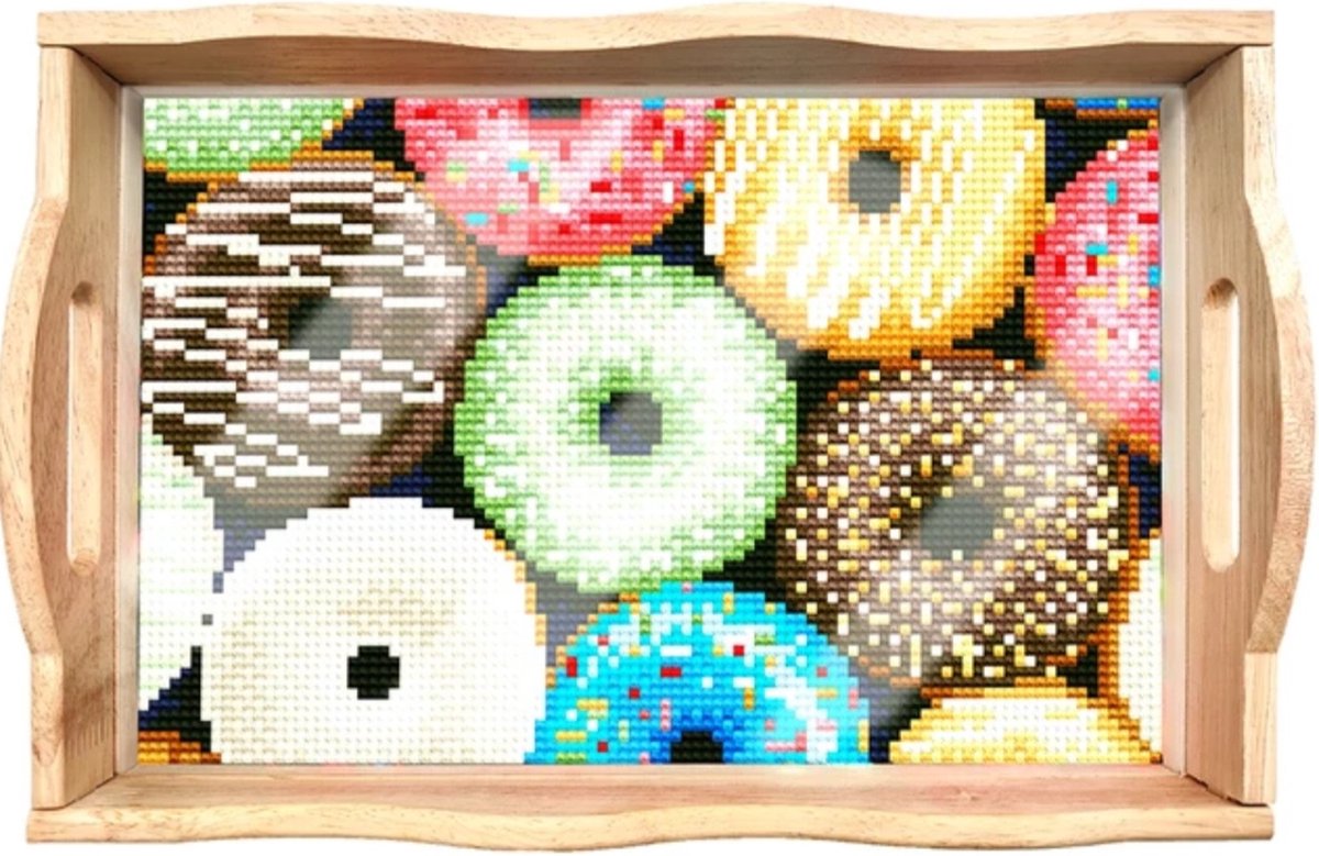 Dienblad 202 - Donuts - Diamond painting - compleet pakket - Diamond painting by Wietske