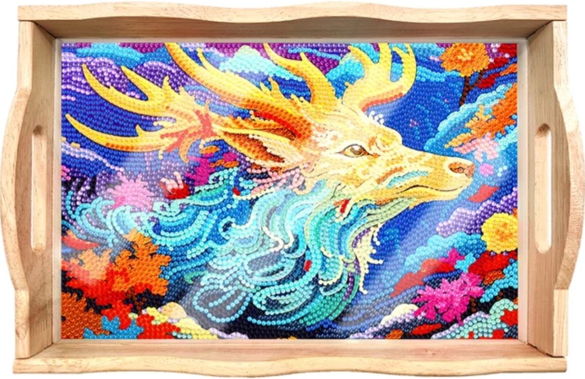Dienblad 08 - Hert - Diamond painting - compleet pakket - Diamond painting by Wietske
