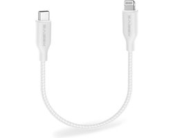 Korte Oplaadkabel geschikt voor Apple CarPlay en iPhone X, 11, 12, 13, 14 Oplader Kabel - Geschikt voor USB-C naar Lightning Kabel - 30 CM - Origineel Xssive
