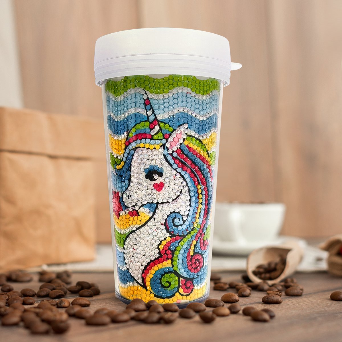 Beker 09 - Eenhoorn - Diamond painting - compleet pakket - Diamond painting by Wietske