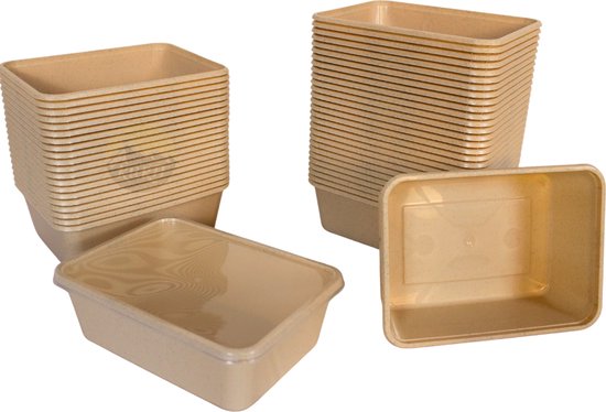 Magnetronbakjes met deksels Groen 1000ML - 100 stuks – Goedkope Disposable