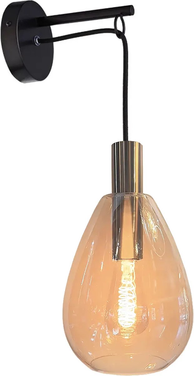 Freelight - Wandlamp Dorato H 60 cm zwart goud