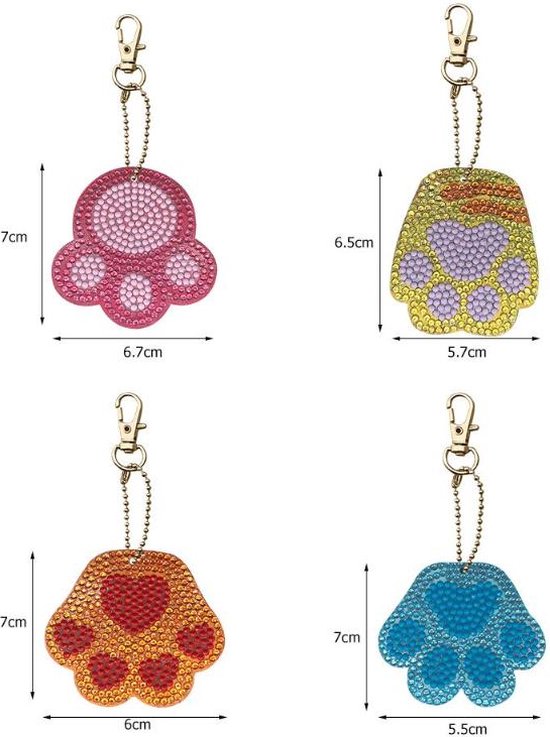 Diamond Painting Sleutelhangers - Maak Zelf De Mooiste Sleutelhanger Hartjes 5 Stuks