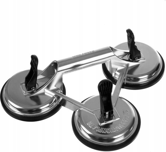 Bigstren Aluminium Vacuüm Zuignap - Veilig tillen tot 150kg met 3 Rubberen Pads