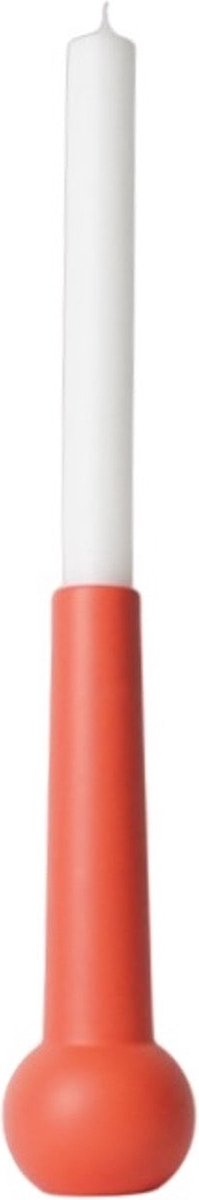 Candleholder cone low - Coral red
