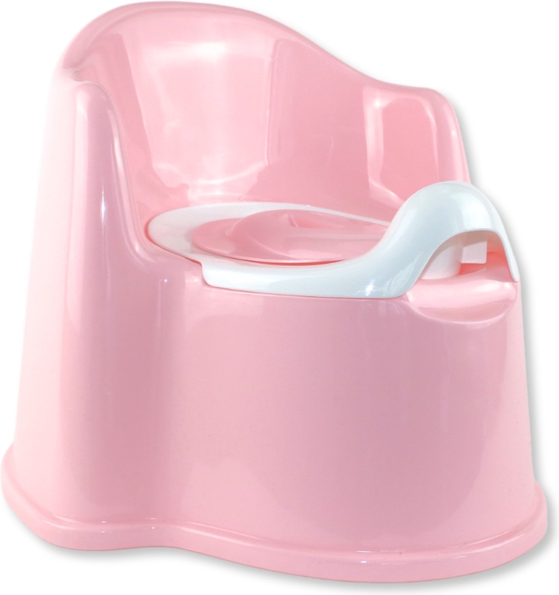 Goedkoopste KEKK - Baby & Kleuter Plaspotje - Roze met wit - Met hoge rug en binnen potje