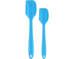 Spatel - Sillicone - 2 Stuks - Blauw - Groot en Klein - 28 en 22cm - Kunststof - Siliconen