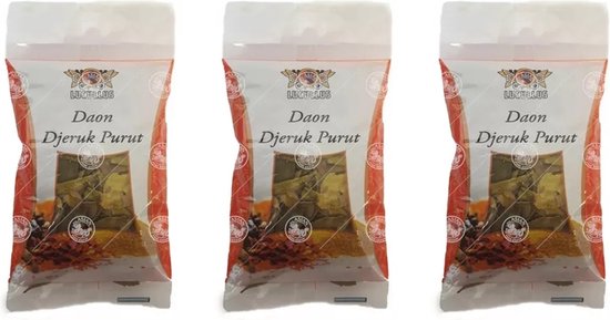 Lucullus | 3 x 10 gram Daon Djeruk Purut | 3 zakjes limoenblad | 30 gram Indonesian lime leaf | multipack