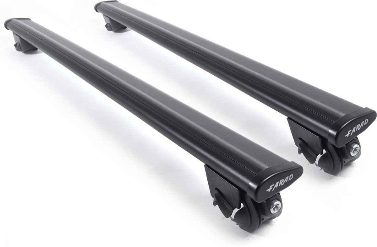 Dakdragers geschikt voor Kia EV9 vanaf 2023 open dakrailing - Aluminium - Hoog laadvermogen 100kg - Wingbar Zwart- Merk Farad