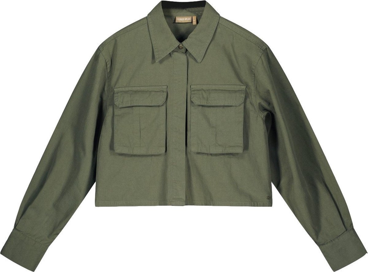 Like Flo Meisjes blouse - Cassy - Army groen