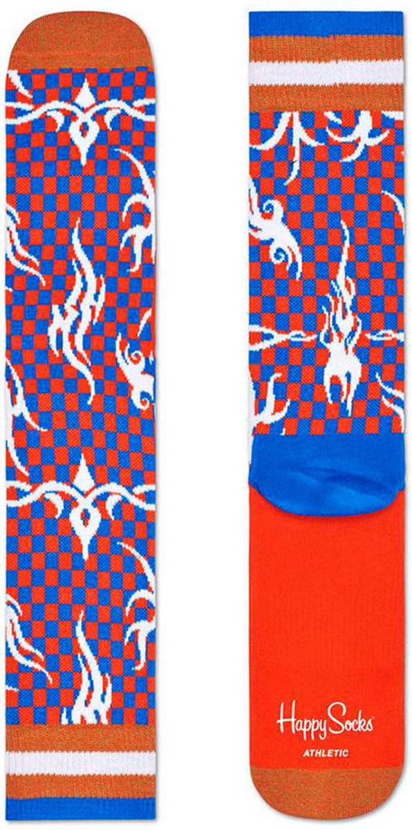 Happy Socks unisex sokken athletic tribal oranje & blauw