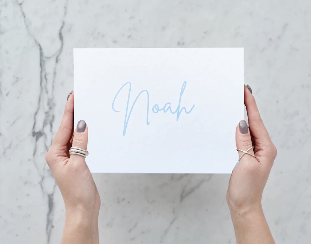 Gepersonaliseerde Giftbox - Geschenkdoos met naam blauw - Geschenkdoos met magnetische sluiting - Geschenkdoos met deksel - Giftbox Wit - Cadeaudoos - Giftset - Kerstpakket - Kerstcadeau