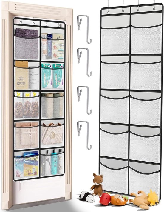 Hangende plank organiser Westlawn 5-compartiment tent deur camping opslag