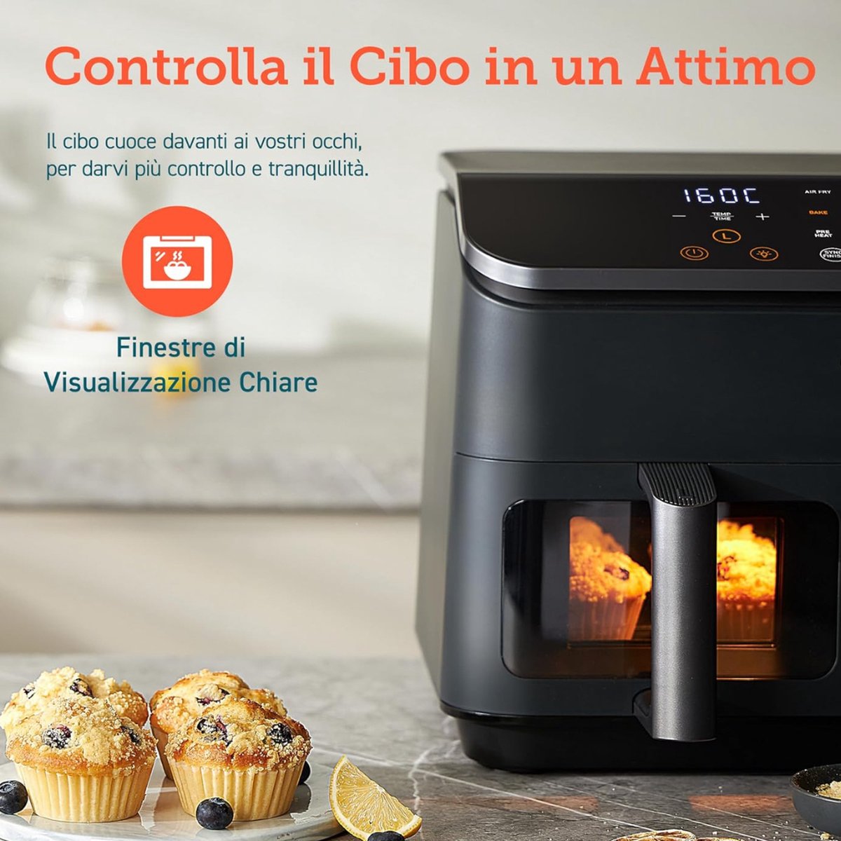 Afbeelding 3 van Dubbele Airfryer - Dubbele Mand - Dual Cook - Heteluchtfriteuse