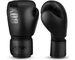 Fitby Bokshandschoenen - Kickboks Handschoenen - Boxing Gloves - Zwart - 12 oz