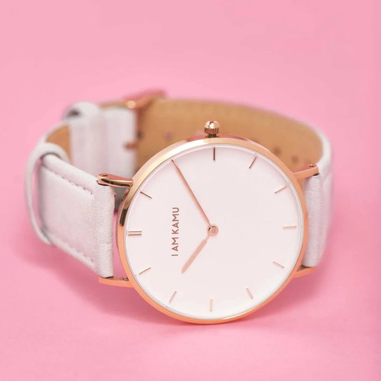 IAMKAMU - Ophelia - Montre - Wit - Or - Cuir - Acier inoxydable
