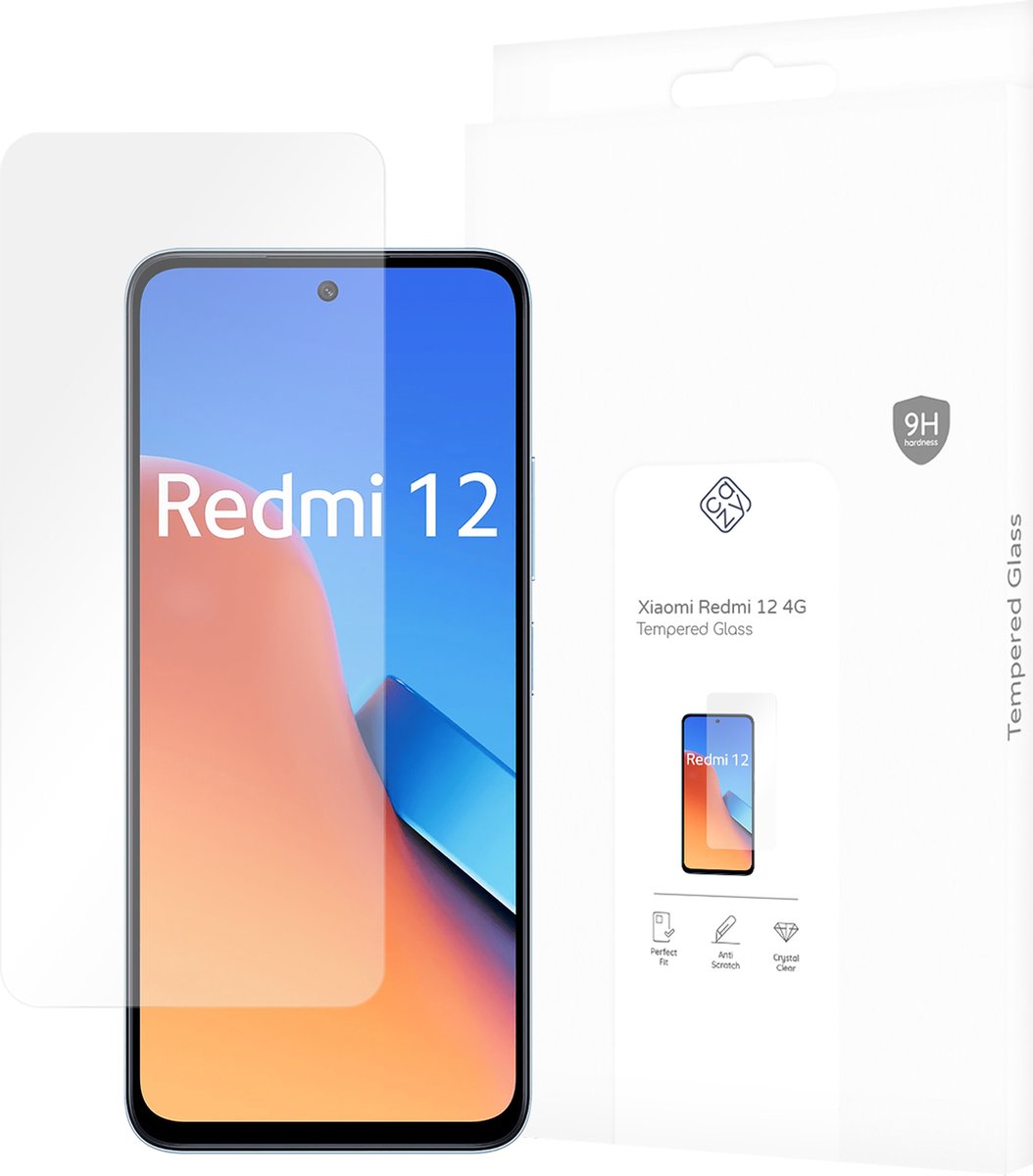 Cazy screenprotector geschikt voor Xiaomi Redmi 12 (4G) - Screenprotector Gehard Glas