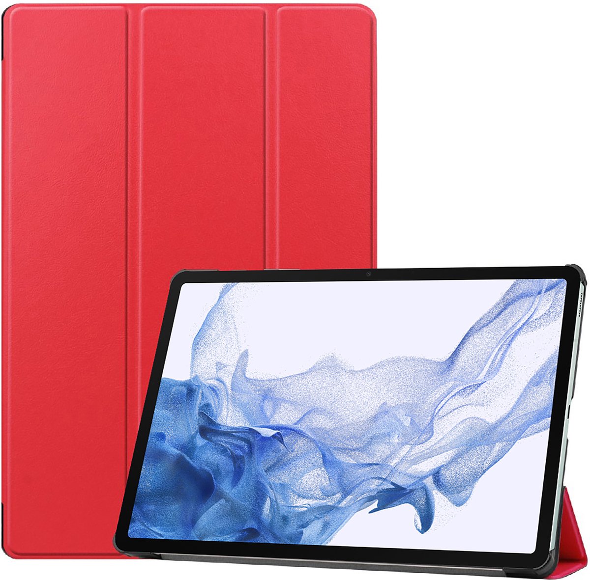 Cazy tablet Hoes geschikt voor Samsung Galaxy Tab S8 Plus - TriFold Bookcase - Rood