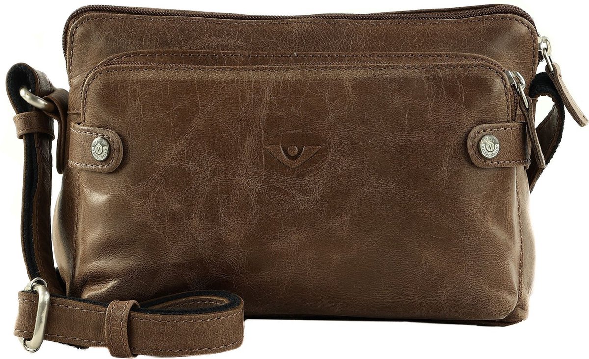 VOi Leren Schoudertas City Cowboy Carola Crossbody Bag Brown Bruine