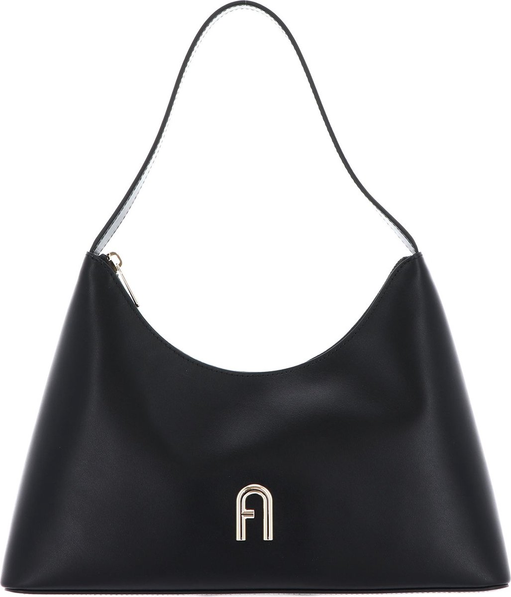 FURLA Leren Schoudertas Diamante Shoulder Bag Nero Zwart