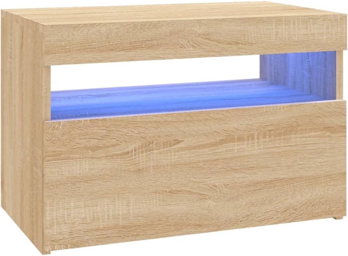 DD® Vitrinekast met Led Verlichting - Opbergkast - Verzamelkast - 42x24x-13cm - Sonoma Eiken