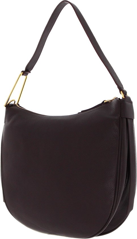 COCCINELLE Cuir Sac à épaule Priscilla Handbag Grained Leather Darkbrown Marron foncé