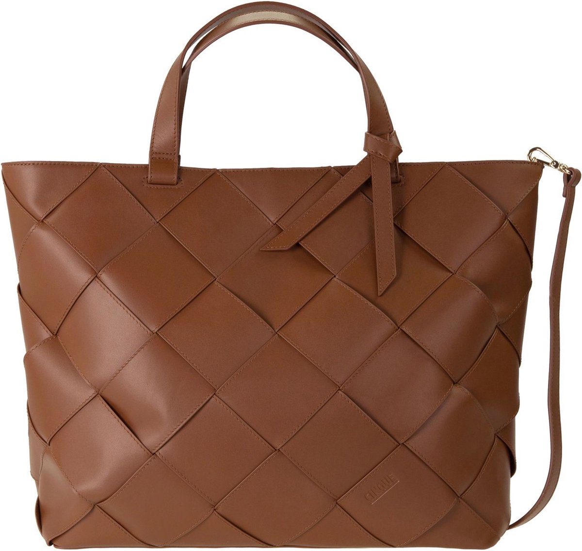 CINQUE Leren Handtas Schoudertas Claudia Shopper Brown Bruine
