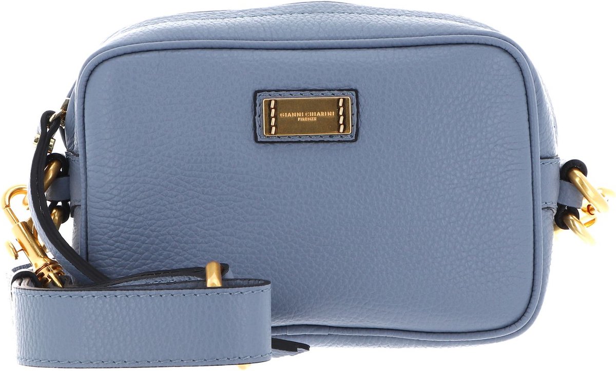 GIANNI CHIARINI Leren Schoudertas Avondtas Alyssa Crossbody Bag Soft Blue Blauw