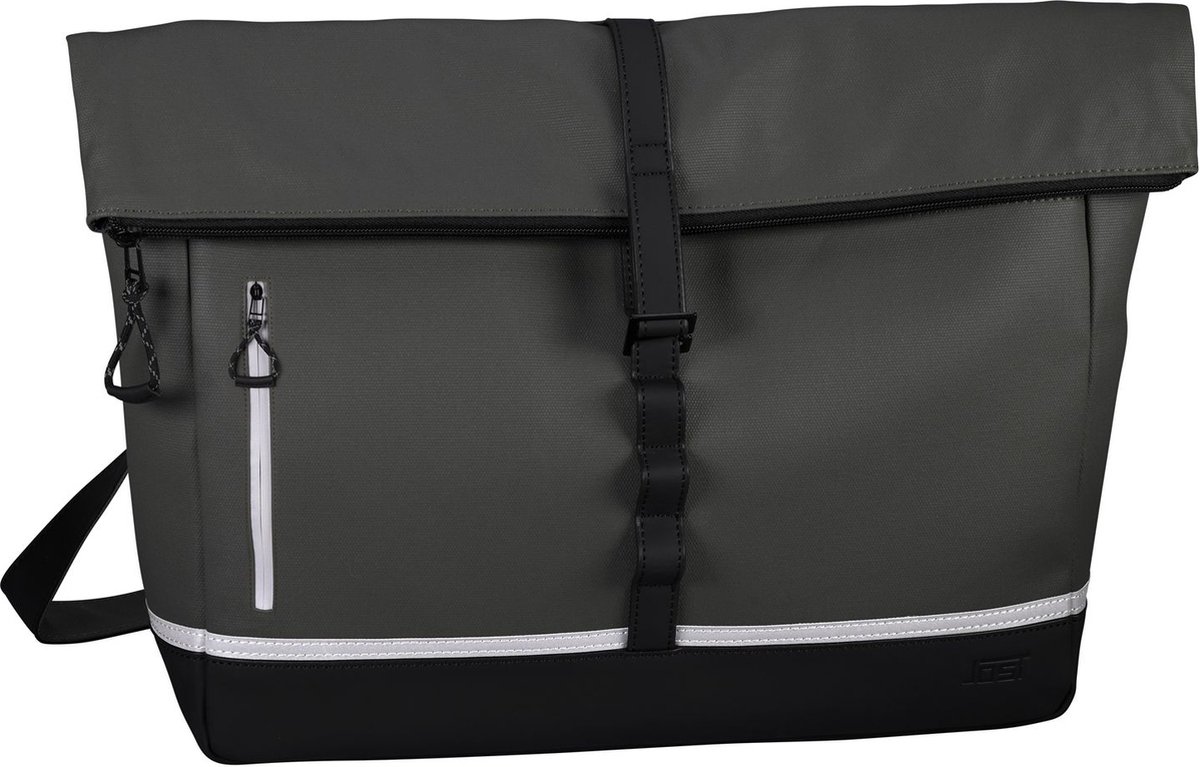 JOST Schoudertas Laptoptas met laptopvak Billund Cyclist Courier Crossbody Bag Olive Groene