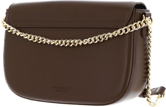 SEIDENFELT MANUFAKTUR Sac à épaule bandoulière Lesja Small Saddle Bag Olive / Gold Marron clair