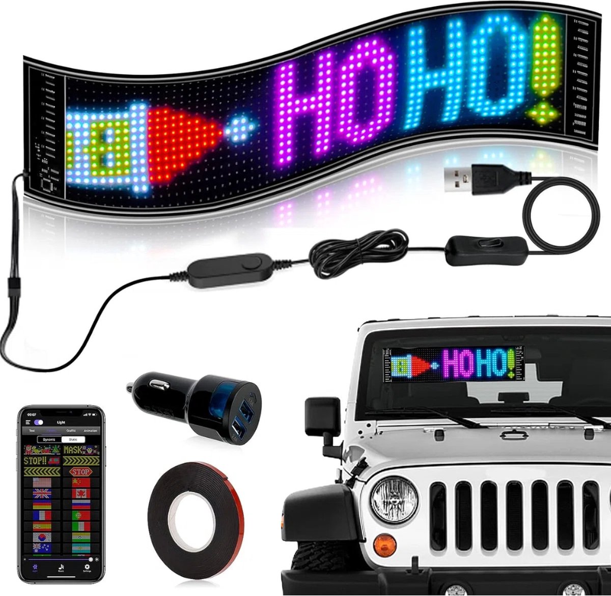LED Sign - Flexibel - Displaybord - Naamplaatje - Programmeerbaar- Bluetooth