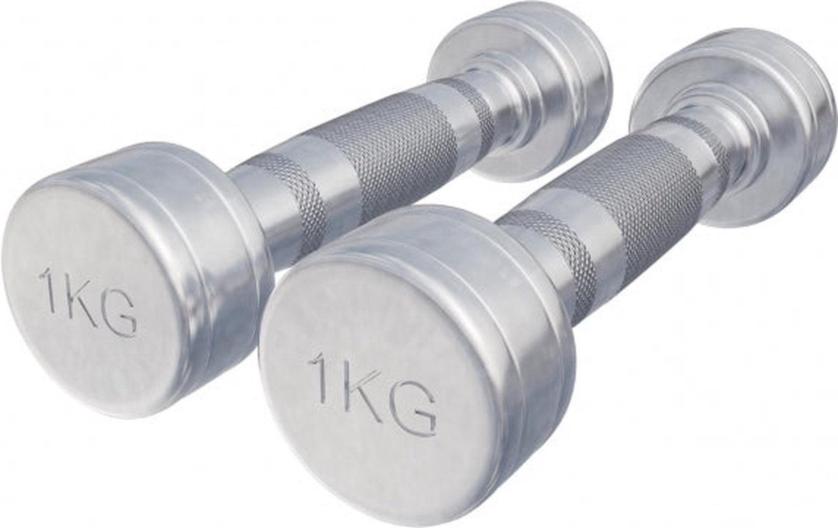 Dumbellset 2 kg (2 x 1 kg) Chroom