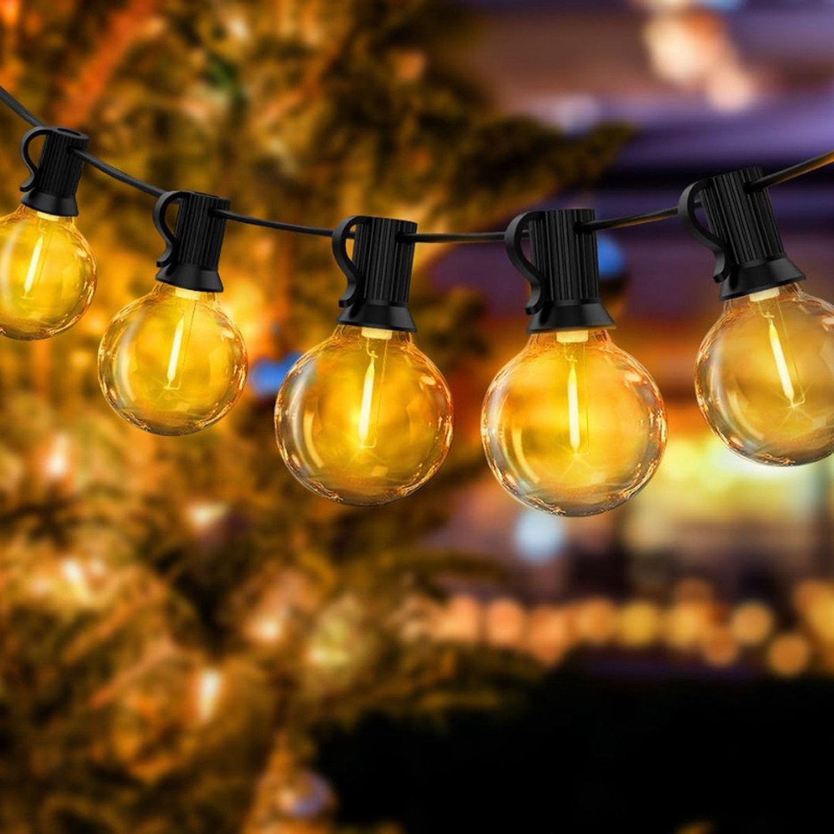 Led Lichtsnoer Voor Binnen en Buiten G40 Gloeilampen Lichtketting Voor Buiten 25 3 Bollen IP44 Waterdicht Warmwit Tuindecoratie Voor Feest Balkon Terras Binnenplaats Cafe