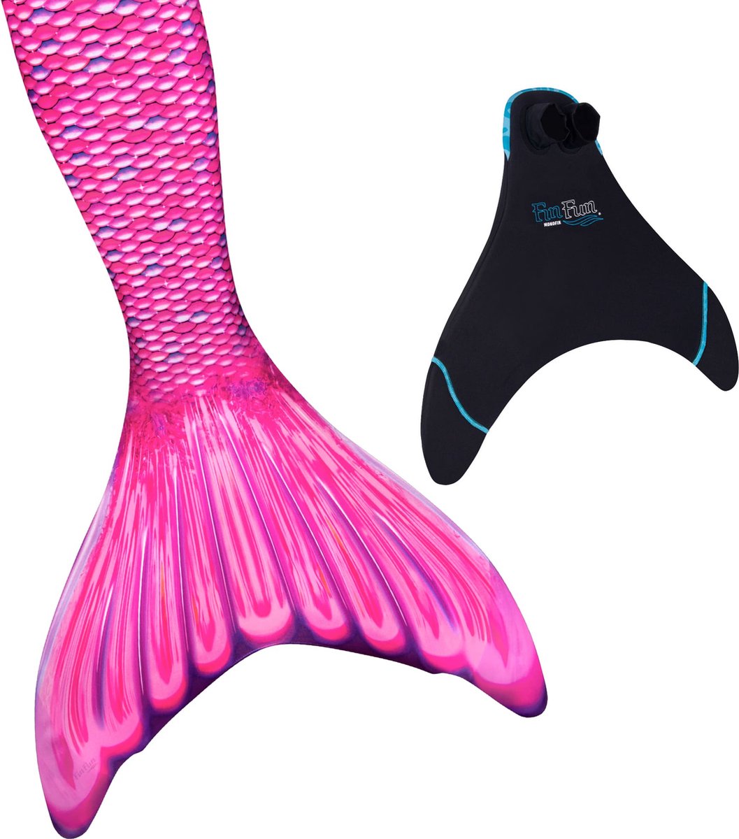 Zeemeerminstaart voor kinderen maat 6 (110-122) - Fin Fun Malibu Pink set met monovin met voetvakjes