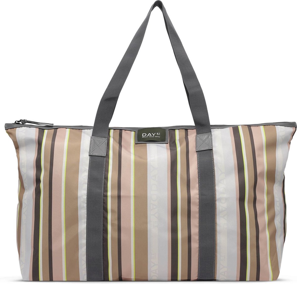DAY ET Reistas Handtas Day Gweneth RE-P Stripe Shoulder Bag Tigers Eye Beige Bruine